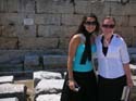 05Kaela and Randi Jo near the Bema where Paul preached.