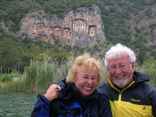 16 Lois and Gunter. On the Dalyan River at the Kaumos tombs