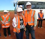 Lois and Gunter with safety gear on Alcoa Tour, Gove