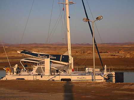 11 Sunrise. Pacific Bliss tied up along the Quay