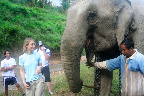 IMG_5877 Catherine gets ready to feed elephant
