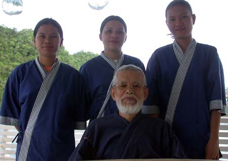 Japanese proprietor and Filipina waitresses