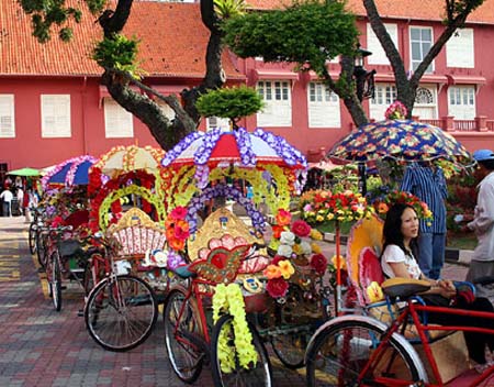 Rickshaws Waitng at Town Square