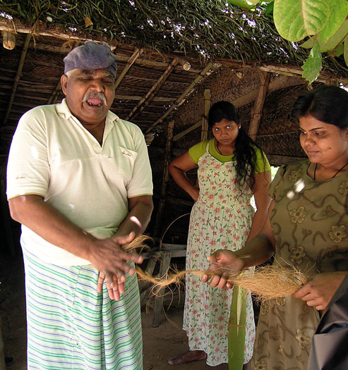 DSCN9919 Blind Man Demonstrates Uses of Coconut